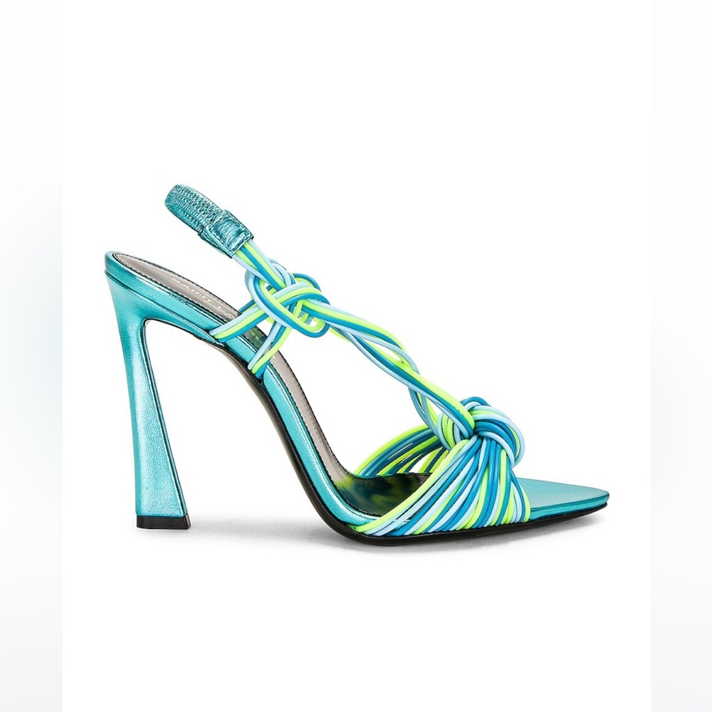 Saint Laurent Pool 105  Multi Strap High Heel Slingback Sandals EU 37.5  US 7.5